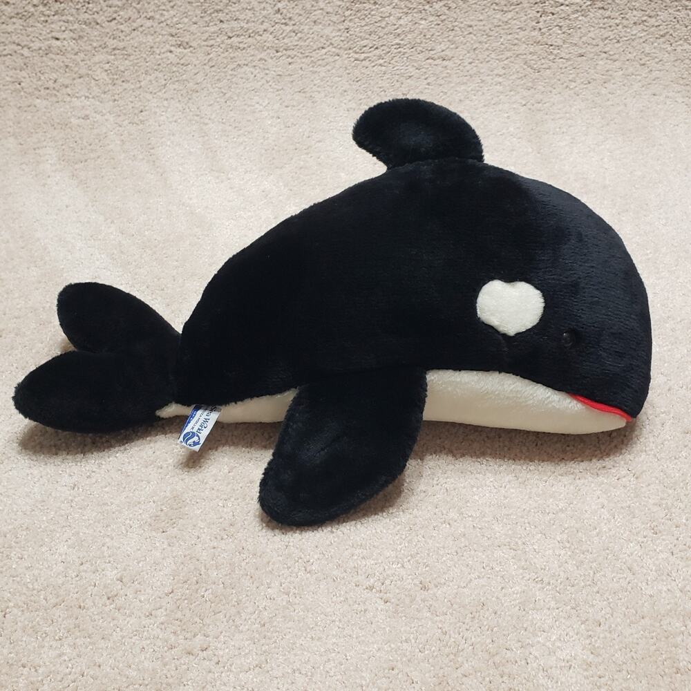Vintage 90s Shamu Sea World Plush Orca 20"1990 Killer Whale Stuffed Animal Ocean